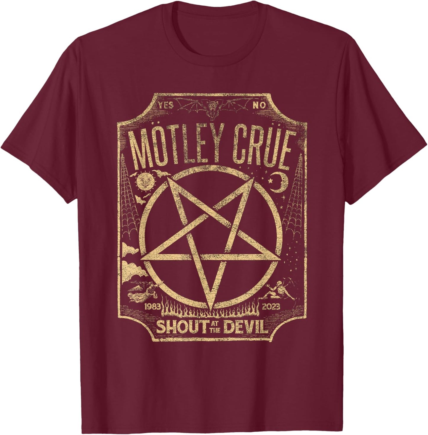Mötley Crüe – Ouiji Devil T-Shirt - T-Shirt | Maroon