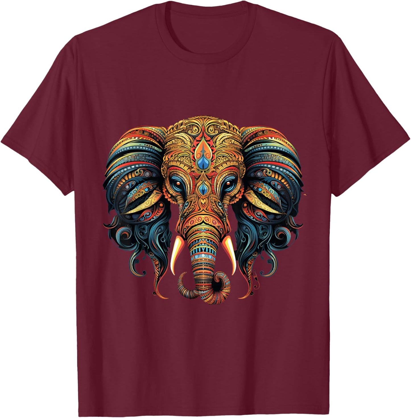 Elephant Graphic T-Shirt - T-Shirt | Maroon