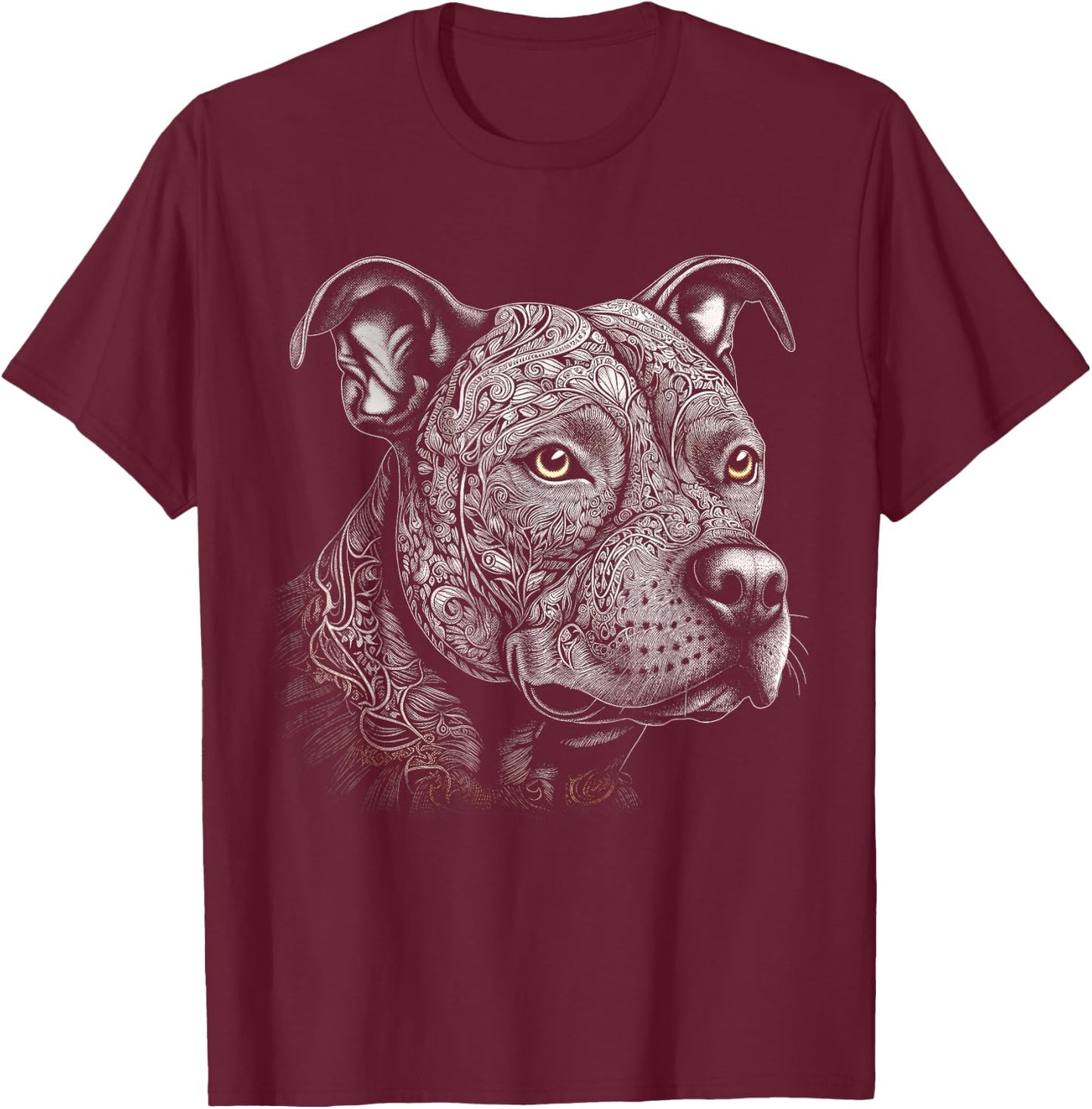 Pit Bull Mom Dog Lover Mandala Artistic Pitbull Owner Women T-Shirt - T-Shirt | Maroon