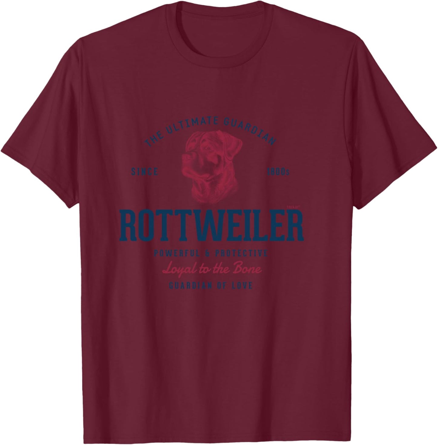 Retro Styled Vintage Rottweiler T-Shirt - T-Shirt | Maroon