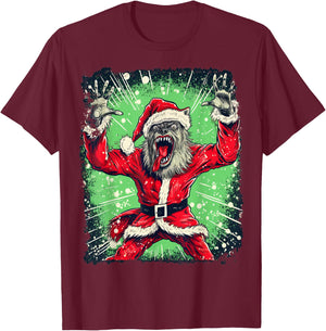 Werewolf Scary Christmas T-Shirt - T-Shirt | Maroon