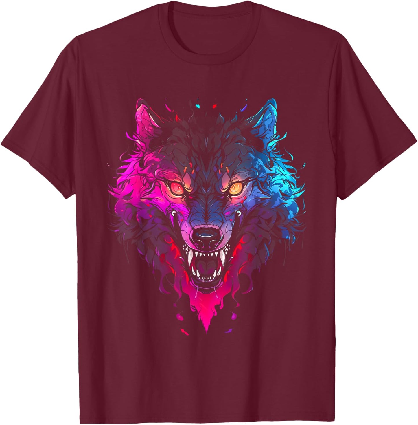Horror Werewolf Head Halloween Mythology Wolf Shifter Lycan T-Shirt - T-Shirt | Maroon