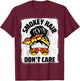 Firefighting Hair Don't Care Messy Bun Firefighter Women T-Shirt - T-Shirt | Maroon