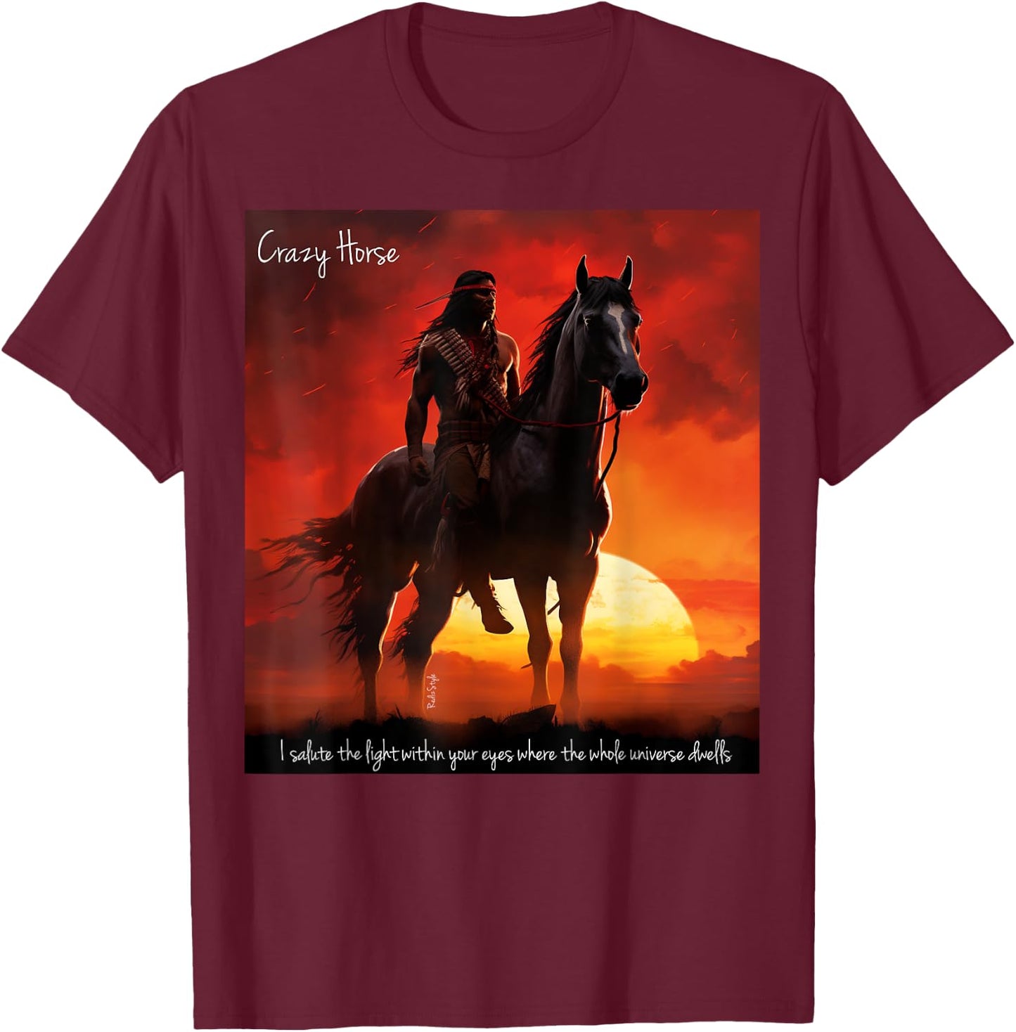 Crazy Horse T-Shirt - T-Shirt | Maroon