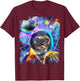 Dog Pug Astronaut In Space Eating Pizza Taco T-Shirt - T-Shirt | Maroon