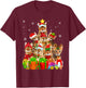 Ugly Christmas Sweater Cat Tree Funny Bengal Cat Xmas T-Shirt - T-Shirt | Maroon