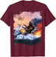 Bear Riding Shark Funny T-Shirt - T-Shirt | Maroon