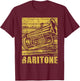 Baritone - Distressed Euphonium Lover Marching Bandmaster T-Shirt - T-Shirt | Maroon
