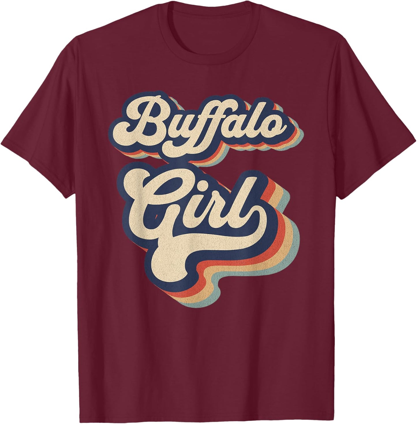Vintage Design For Girls From Buffalo New York T-Shirt - T-Shirt | Maroon