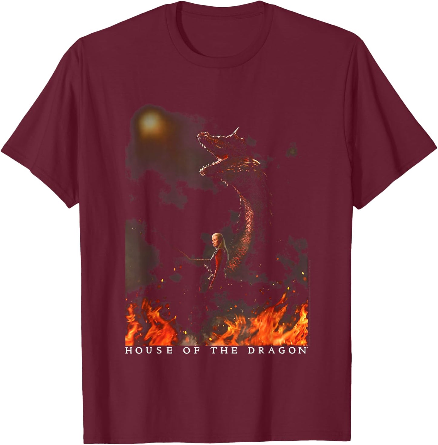 House of The Dragon Daemon with Dragon T-Shirt - T-Shirt | Maroon