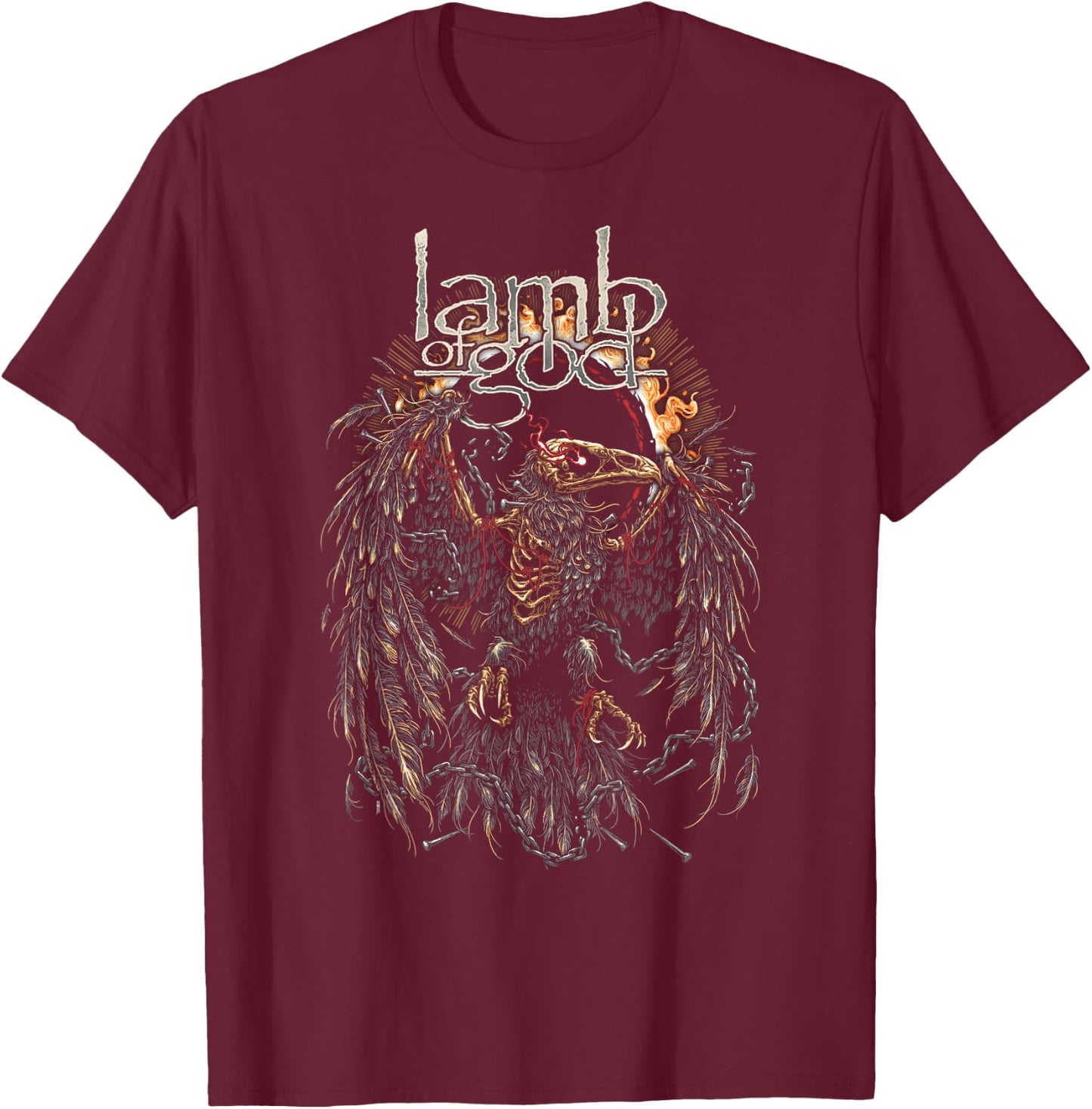 Lamb of God – Eagle Skull T-Shirt - T-Shirt | Maroon