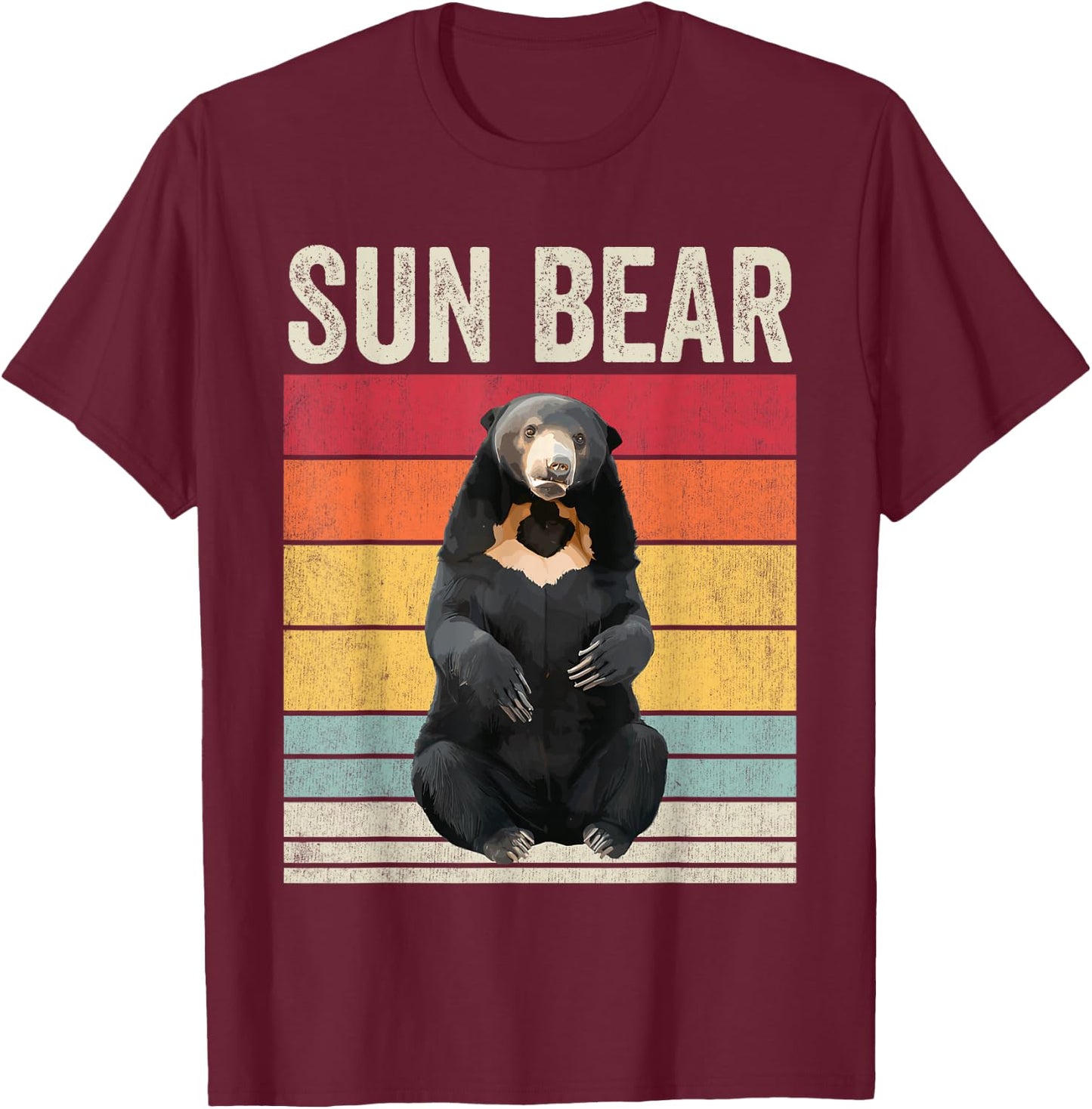Sun Bear Vintage, Sun Bear T-Shirt - T-Shirt | Maroon