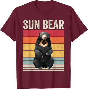 Sun Bear Vintage, Sun Bear T-Shirt - T-Shirt | Maroon