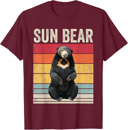 Sun Bear Vintage, Sun Bear T-Shirt - T-Shirt | Maroon