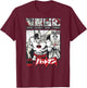 DC Comics Batman Group Shot Japanese Vintage Comic Panel T-Shirt - T-Shirt | Maroon