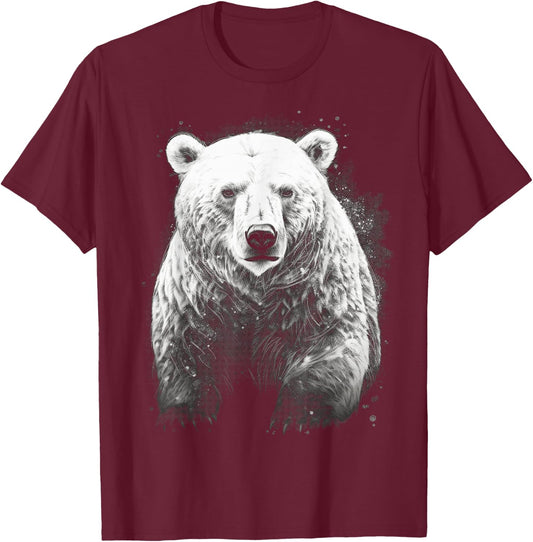 Polar Bear wild animals art animal animal Polar Bear T-Shirt - T-Shirt | Maroon