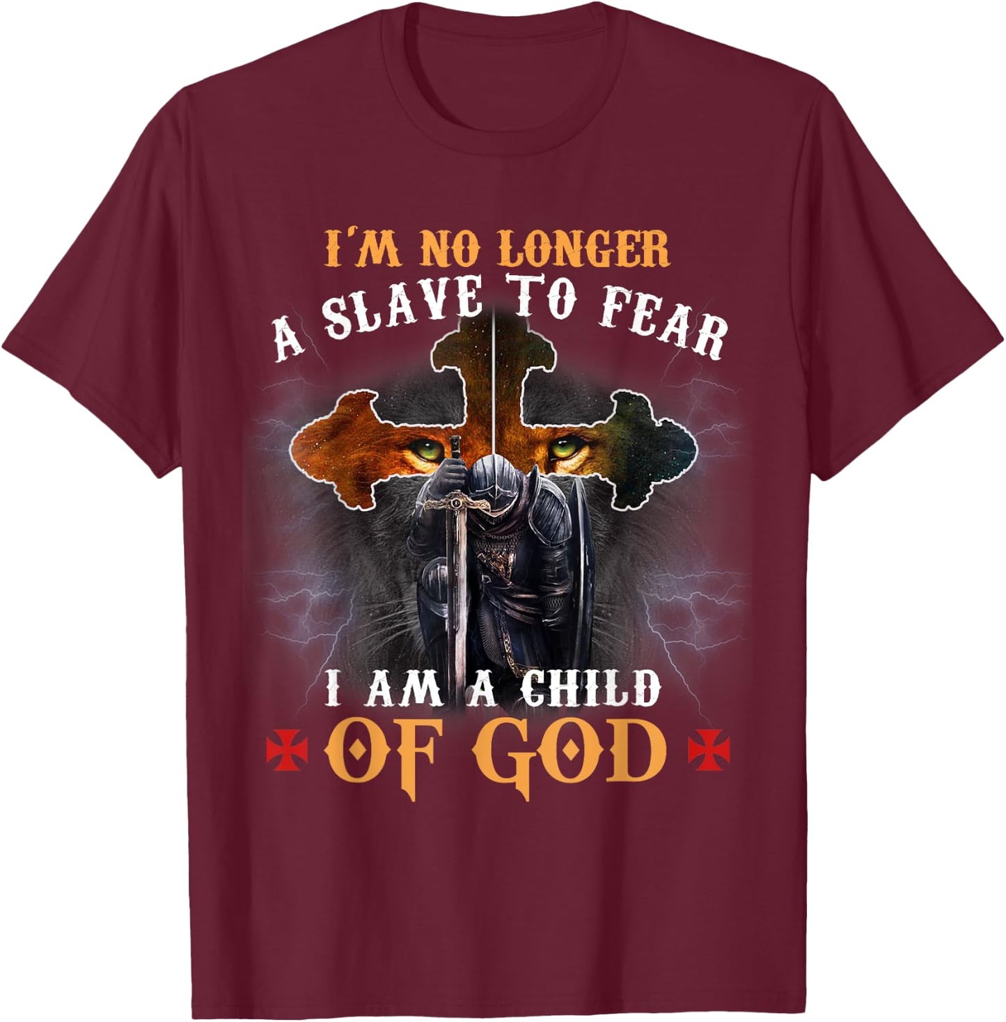 Christian Knight Templar I Am A Warrior Of God T-Shirt - T-Shirt | Maroon