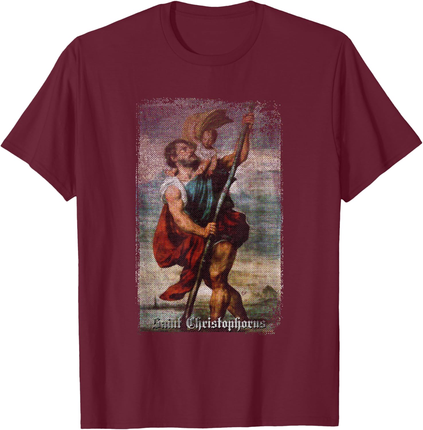 St Christopher - Patron Saint of Drivers T-Shirt - T-Shirt | Maroon