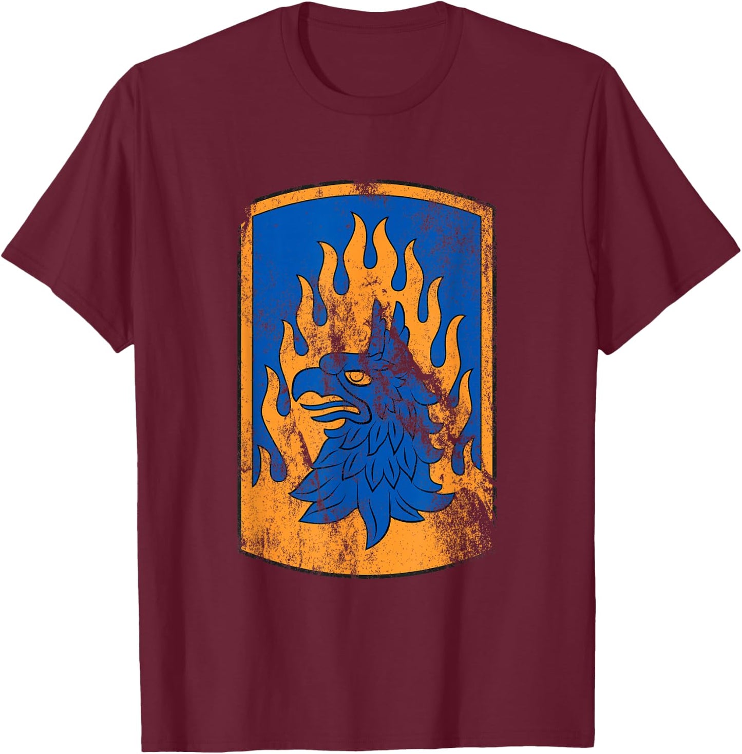 12th Combat Aviation Brigade Patch - 12th CAB Vintage T-Shirt - T-Shirt | Maroon