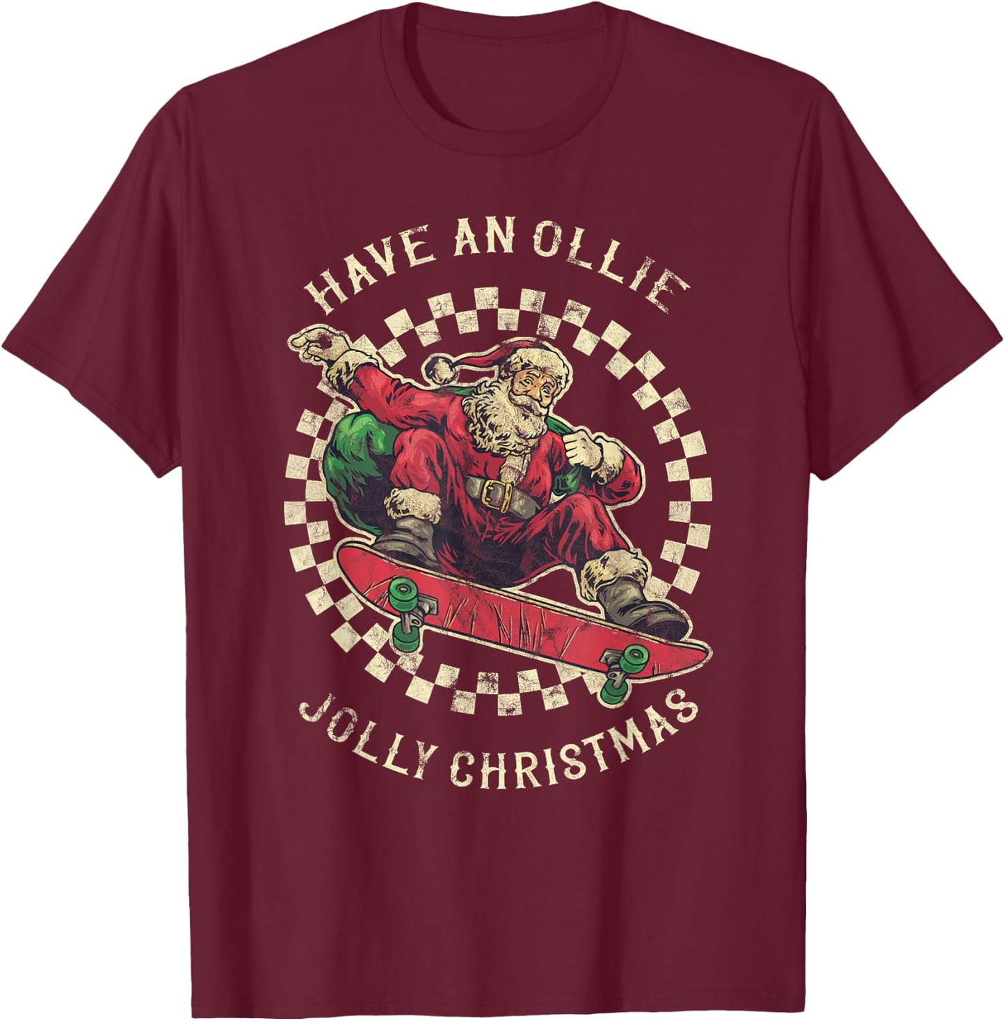 Have An Ollie Jolly Christmas Santa Claus T-Shirt - T-Shirt | Maroon