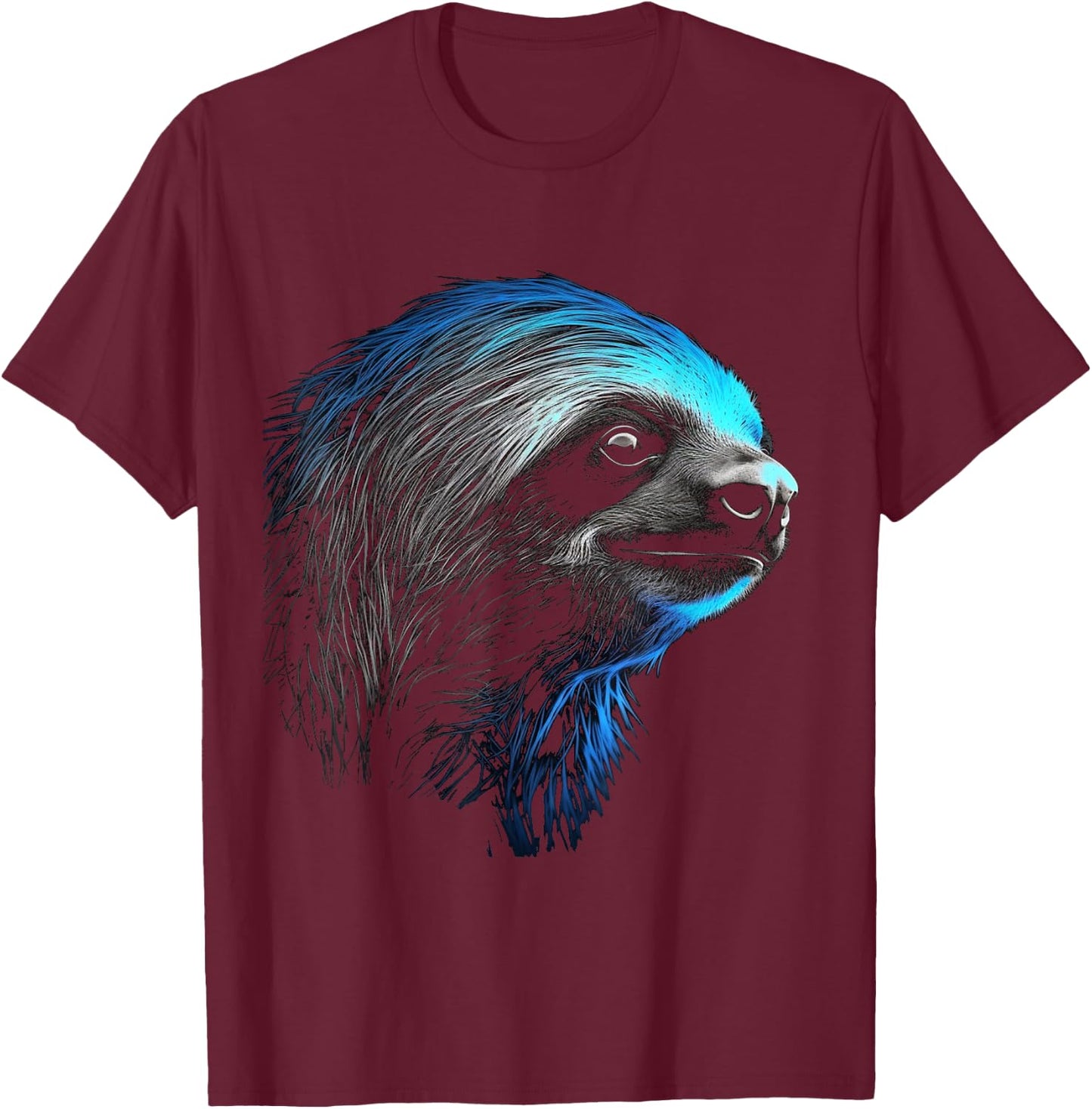 Sloth - Animal Art Animal Motif Artwork Sloth T-Shirt - T-Shirt | Maroon