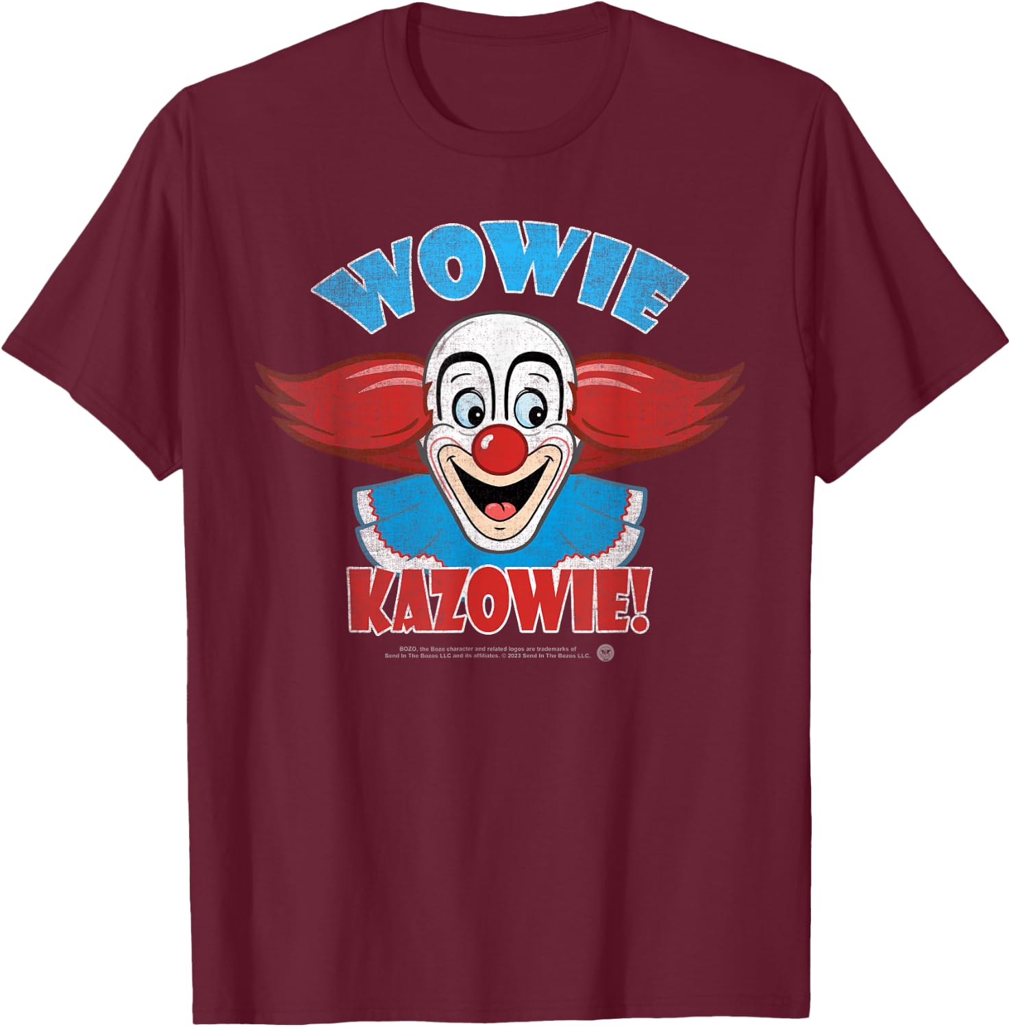 Bozo the Clown - Wowie Kazowie Vintage T-Shirt - T-Shirt | Maroon