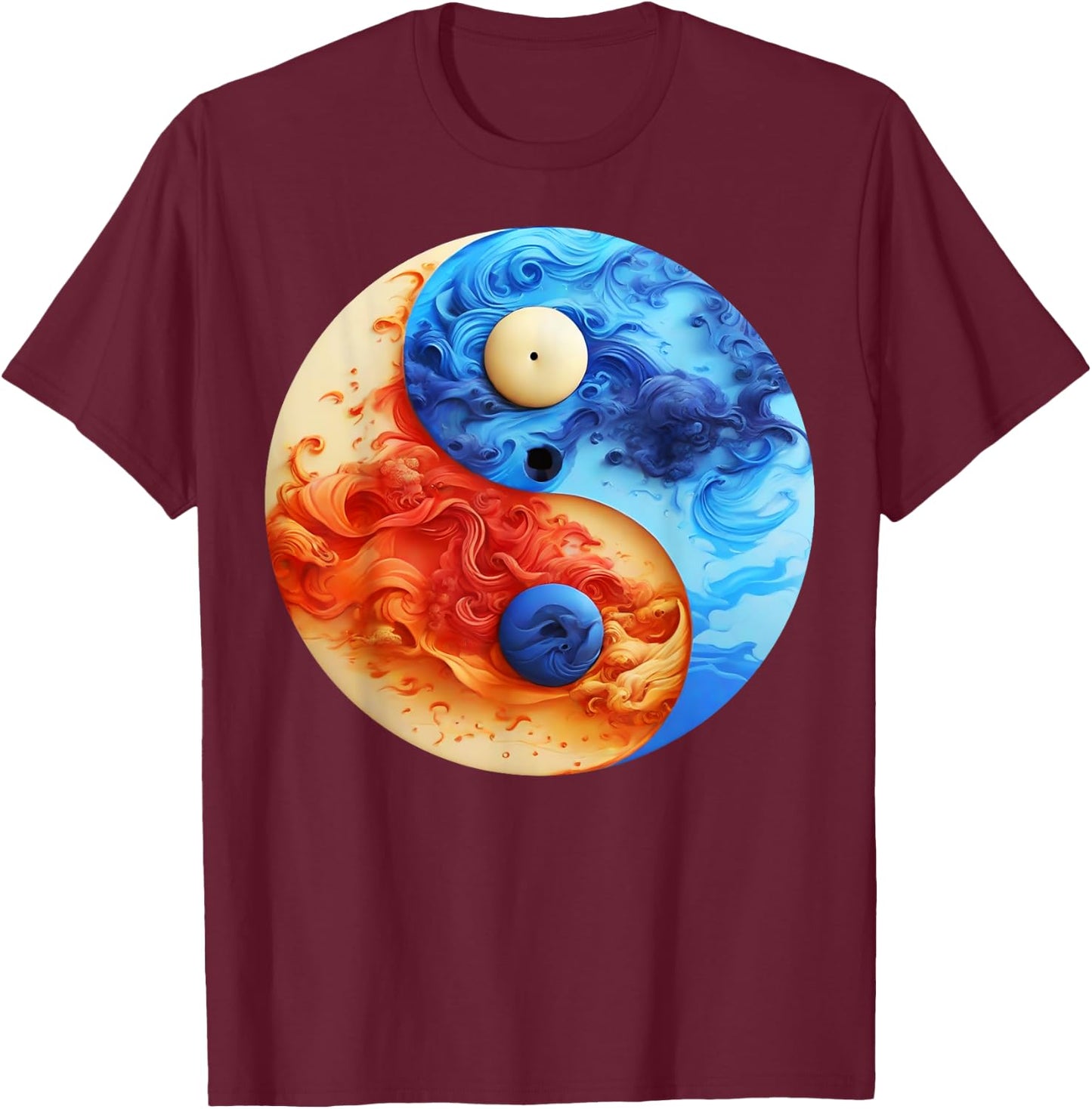 Yin Yang T-Shirt - T-Shirt | Maroon