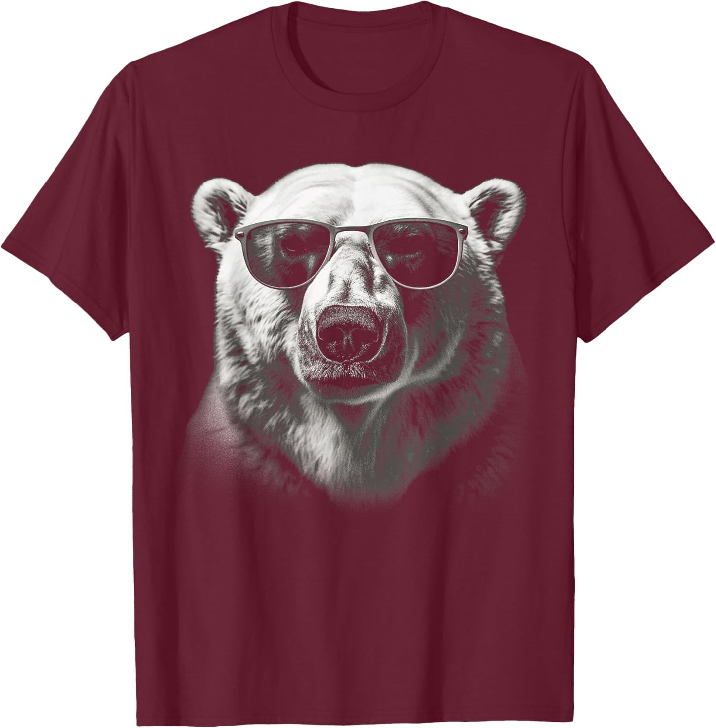 Polar Bear sunglasses wild animal art animal Polar Bear T-Shirt - T-Shirt | Maroon