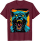 FrightNightFits Werewolf Halloween Graphic - Black, -Adults & Kids, Short Sleeve, Small T-Shirt - T-Shirt | Maroon