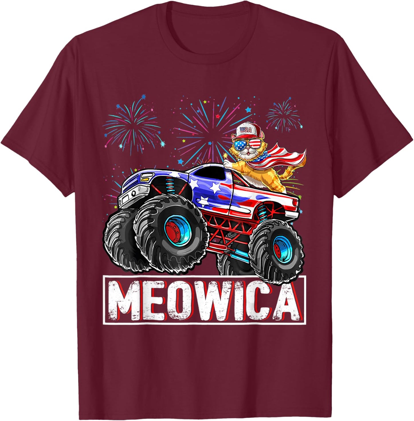 Meowica T-Shirt - T-Shirt | Maroon