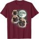 Funny Pug Shirt | 3 Pug Moon Dog Lovers Three Space Canines T-Shirt - T-Shirt | Maroon