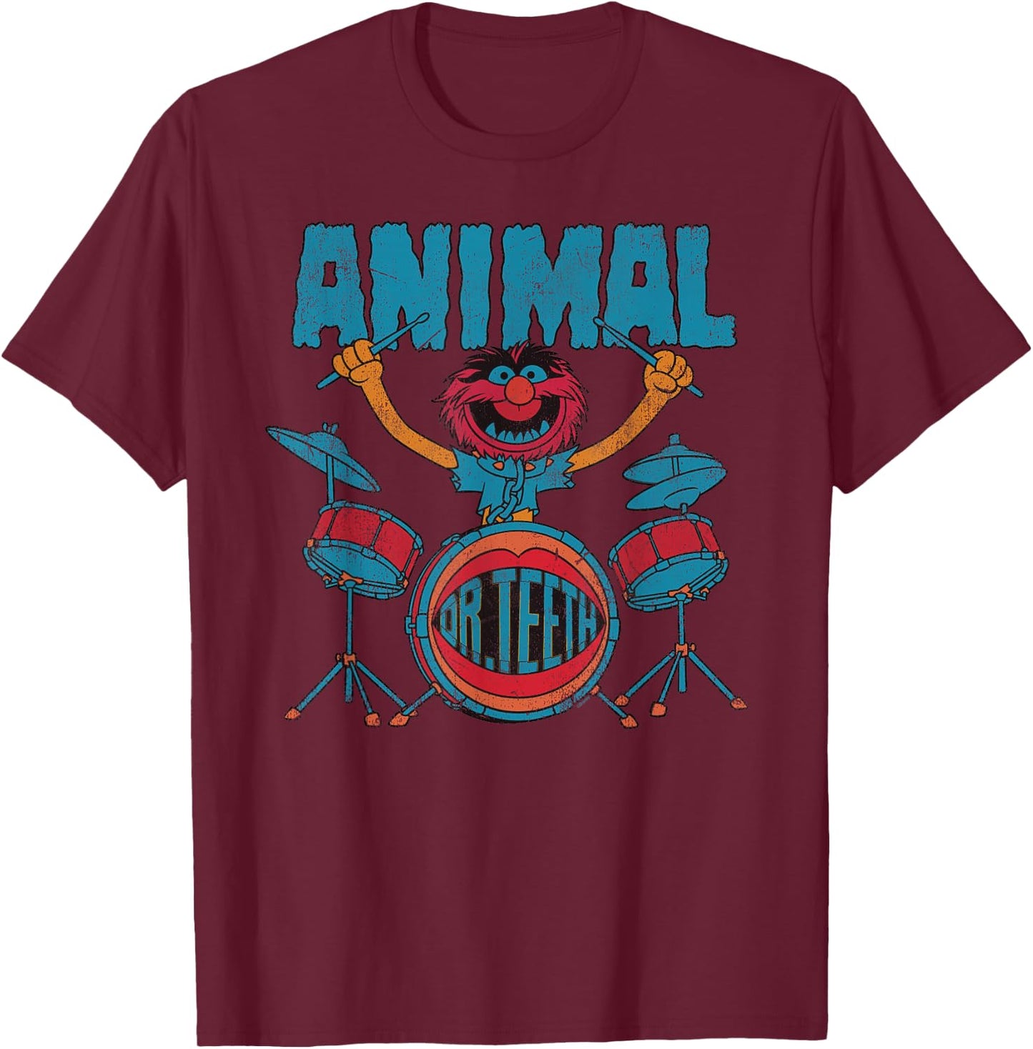 Disney The Muppets Animal Dr Teeth & Electric Mayhem Vintage T-Shirt - T-Shirt | Maroon