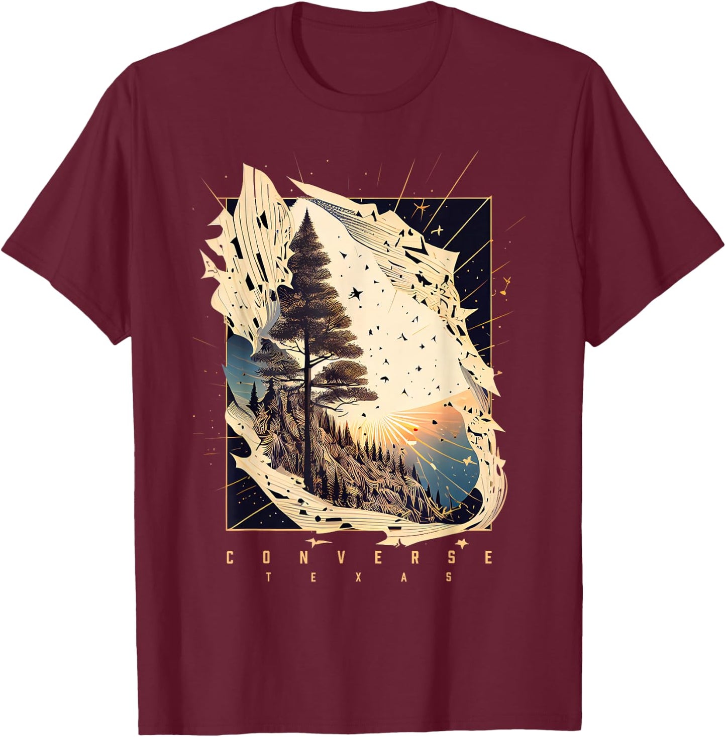 Converse Texas Vintage Forest T-Shirt - T-Shirt | Maroon