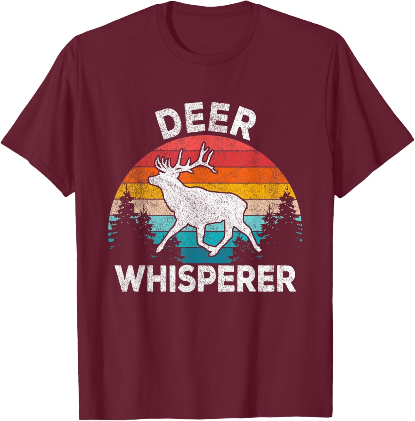 Deer Whisperer Deer Lover Funny Deer Quote Retro T-Shirt - T-Shirt | Maroon
