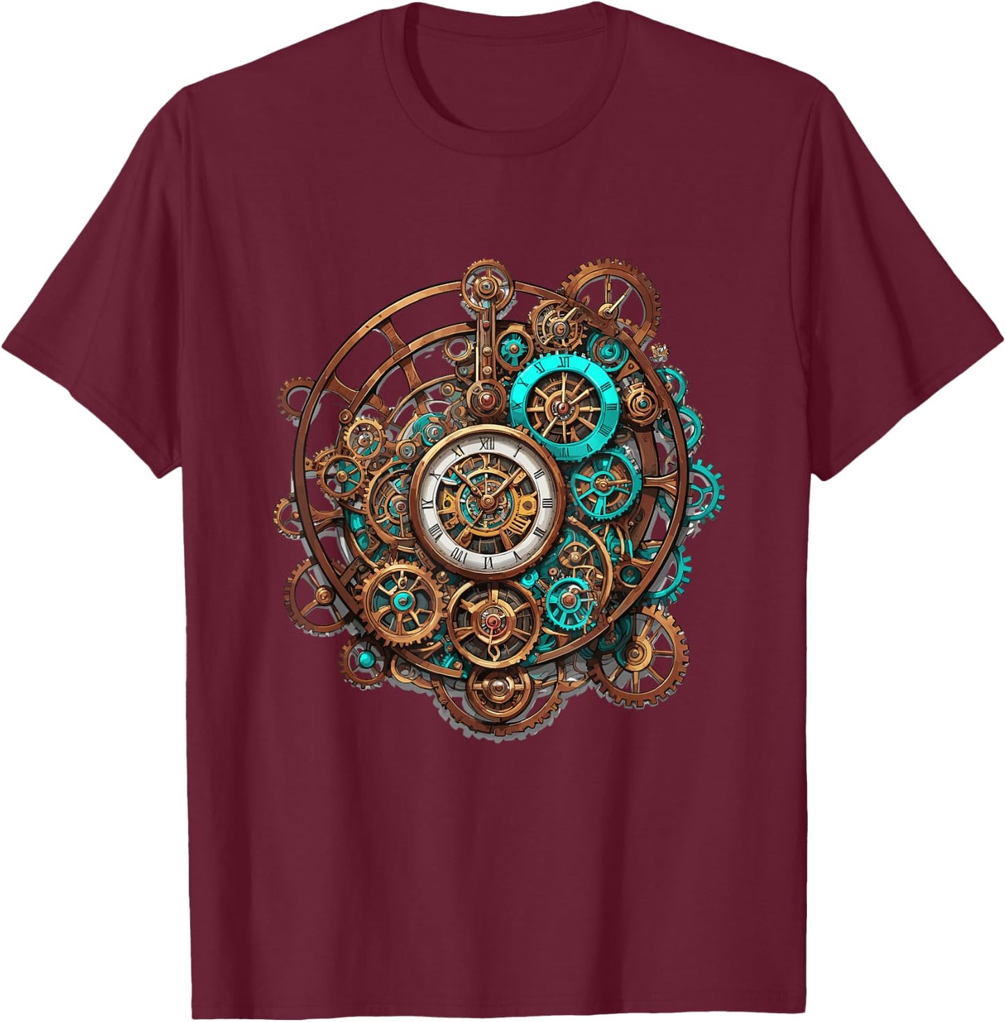 Vintage steampunk clock gears steampunk T-Shirt - T-Shirt | Maroon