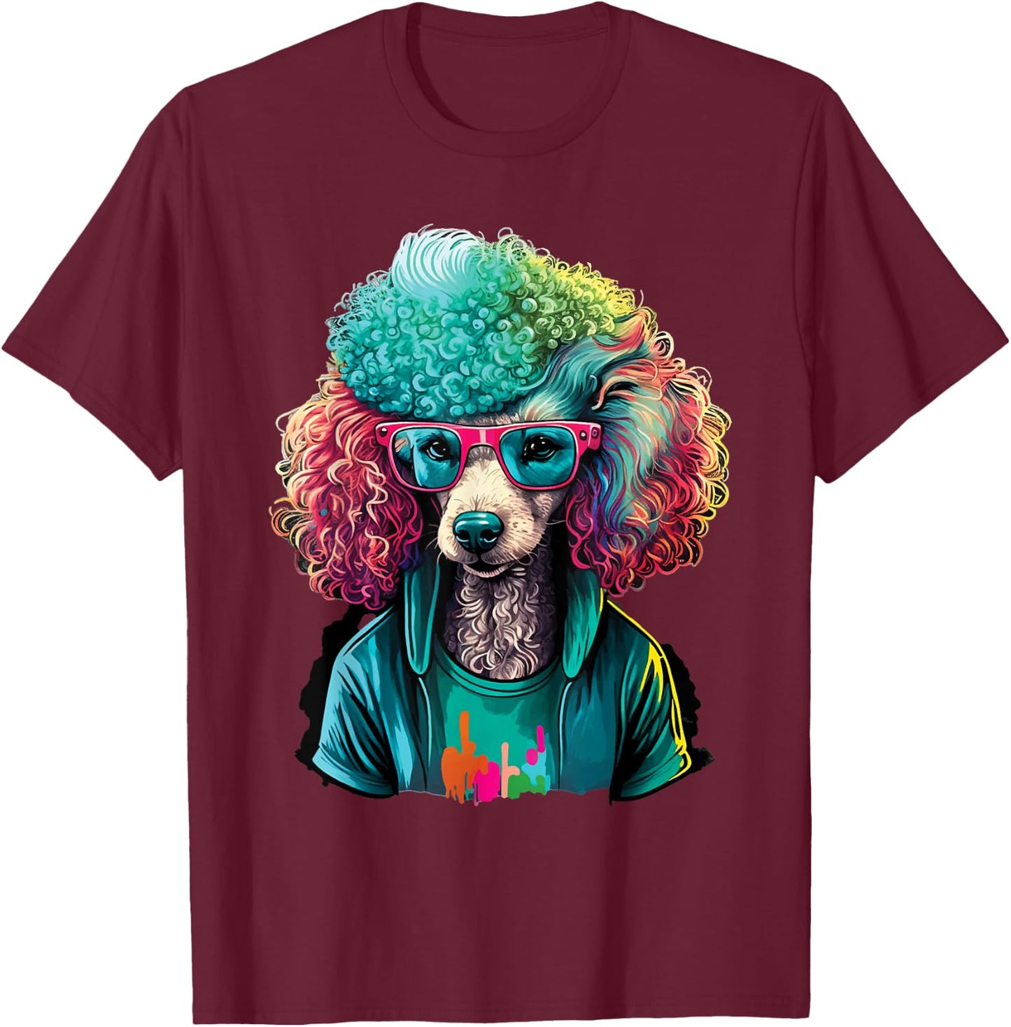 Tie Dye Poodle - Dog Owner Puppy Lover Pet Breeder Men Women Kids T-Shirt - T-Shirt | Maroon