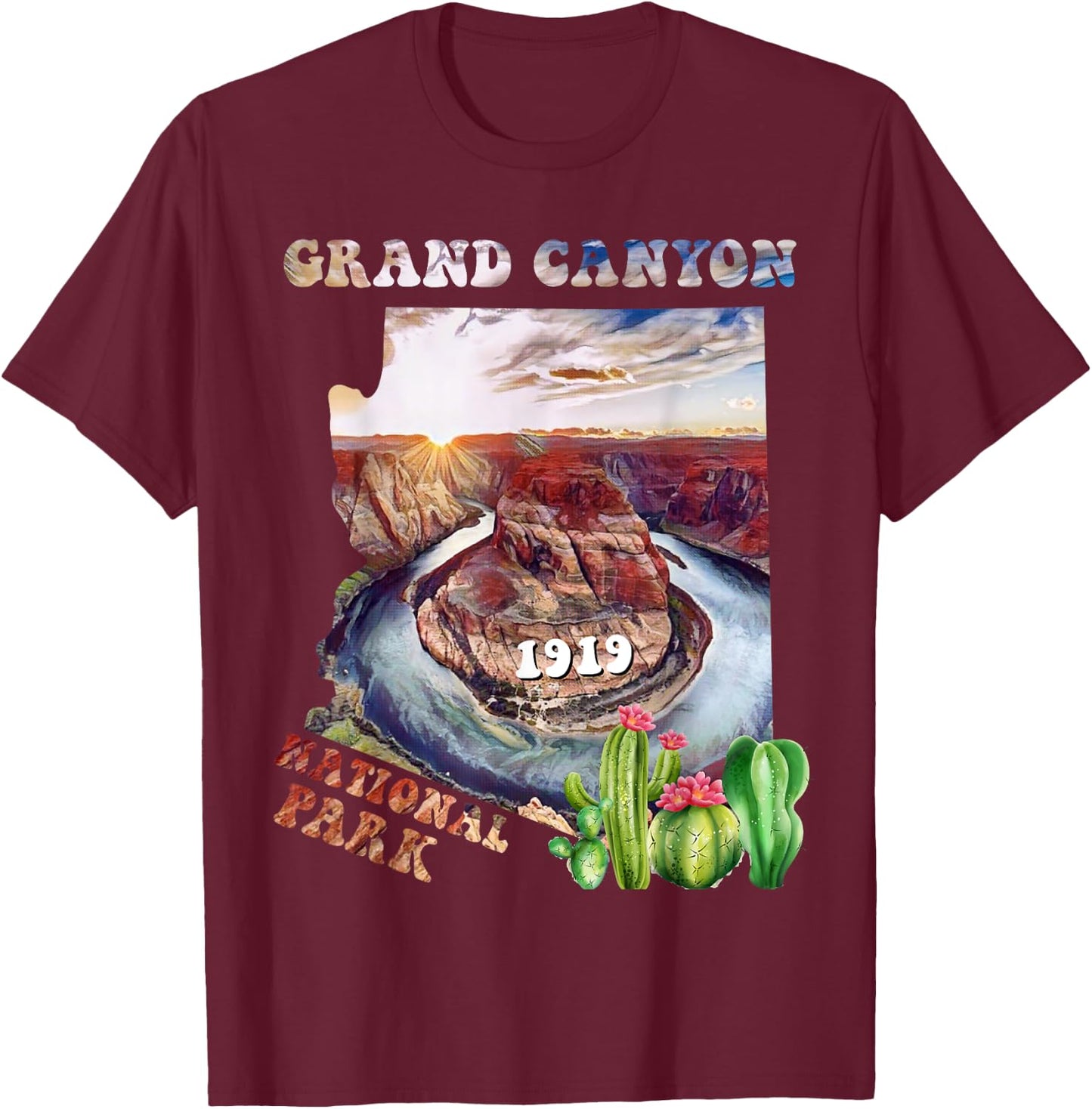 Grand Canyon National Park T-Shirt - T-Shirt | Maroon