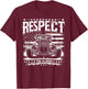 Hot Rod Grandpa, Respect The Elders, Patriotic Rat Rod Car T-Shirt - T-Shirt | Maroon