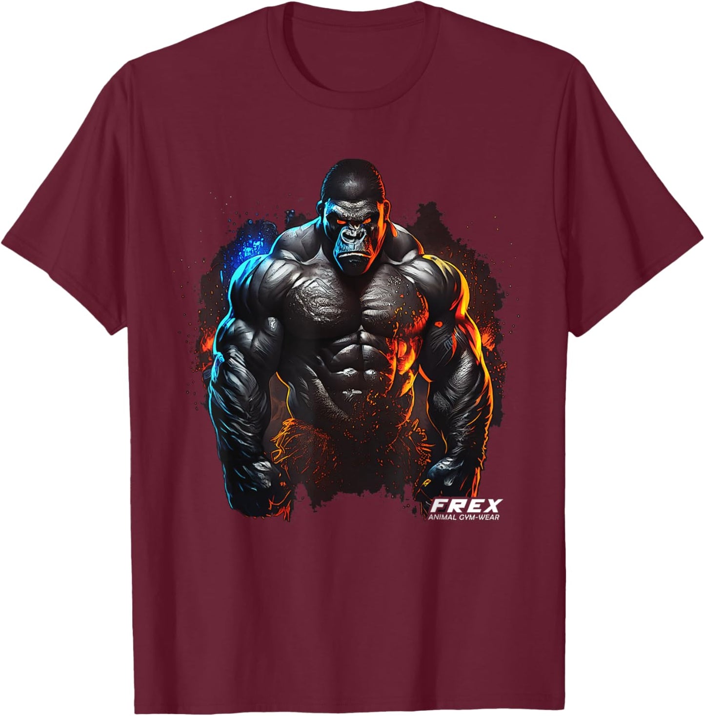 Gorilla Monkey Gym Wear Bodybuilding Workout Motivation T-Shirt - T-Shirt | Maroon