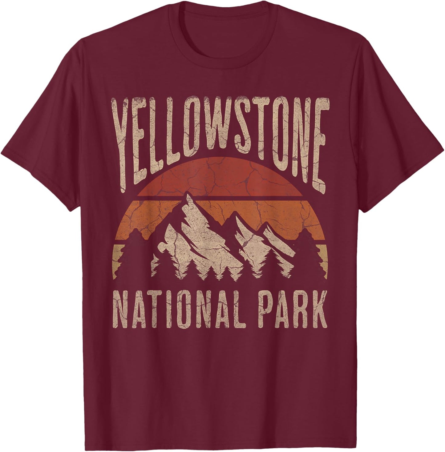 Yellowstone National Park Wyoming Nature Hiking Outdoors T-Shirt - T-Shirt | Maroon