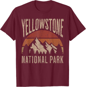 Yellowstone National Park Wyoming Nature Hiking Outdoors T-Shirt - T-Shirt | Maroon