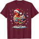 Chicken Santa Christmas Light Funny Xmas Chicken Pajamas T-Shirt - T-Shirt | Maroon