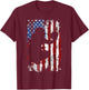 Softball Catcher American Flag Softball Player T-Shirt - T-Shirt | Maroon