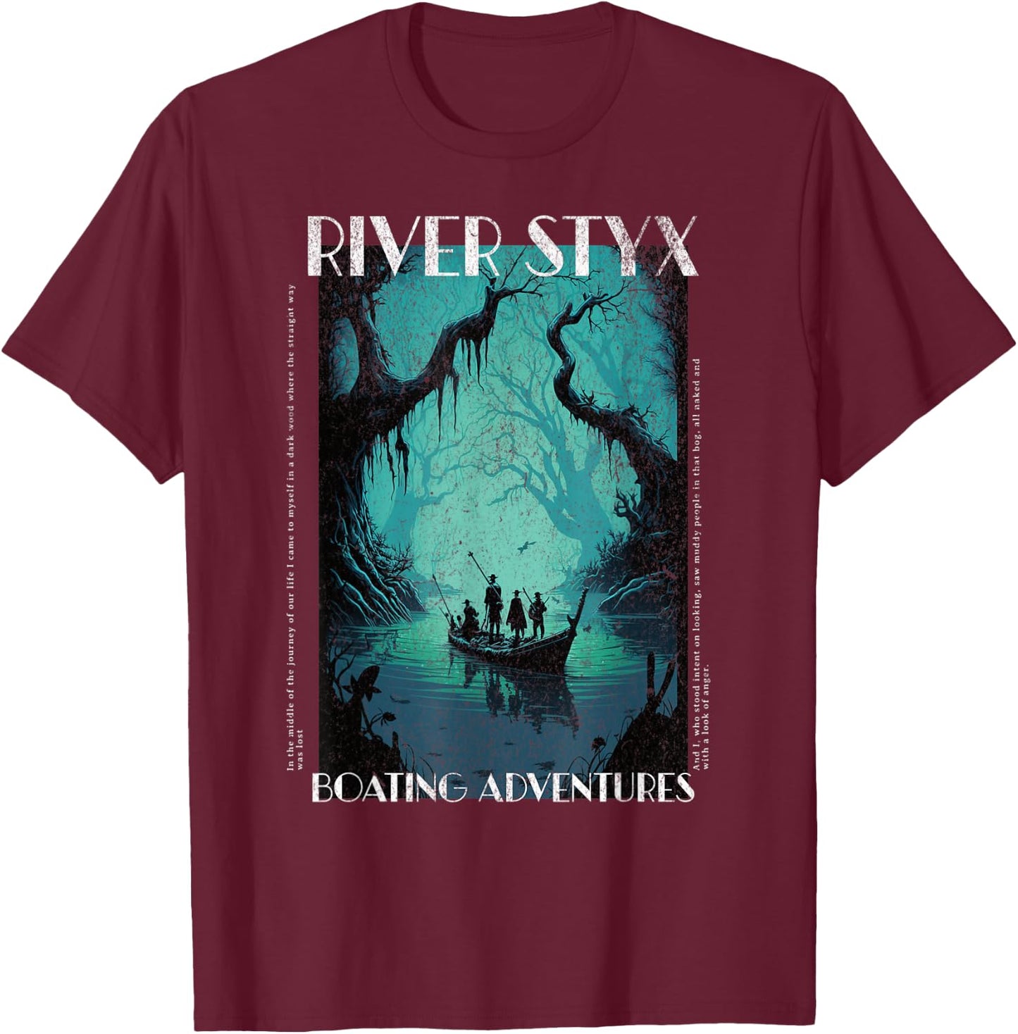 River Styx, Boating Adventures Cool Literature Reading Cute T-Shirt - T-Shirt | Maroon