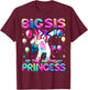 Sister of the Birthday Princess Girl Dabbing Unicorn Sister T-Shirt - T-Shirt | Maroon