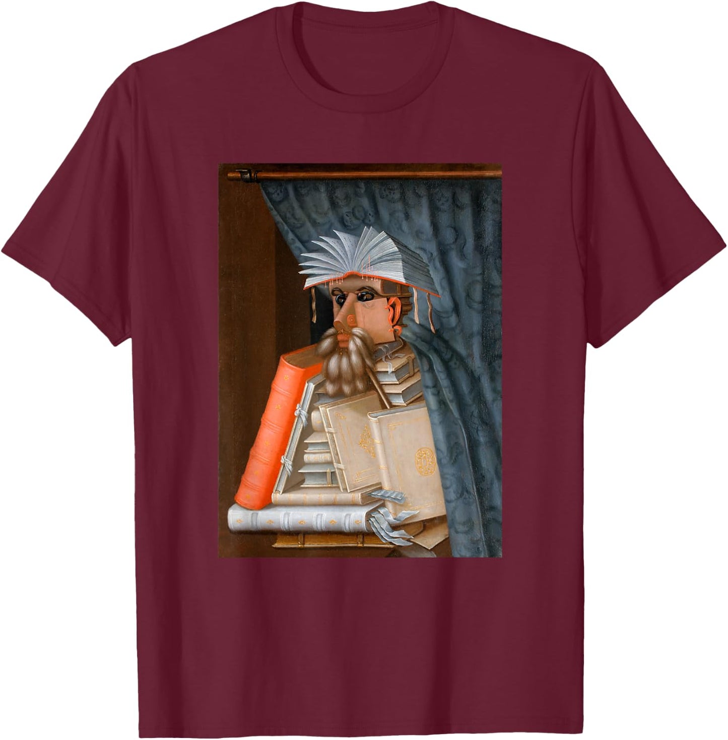 The Librarian c. 1566 Oil Painting by Giuseppe Arcimboldo T-Shirt - T-Shirt | Maroon