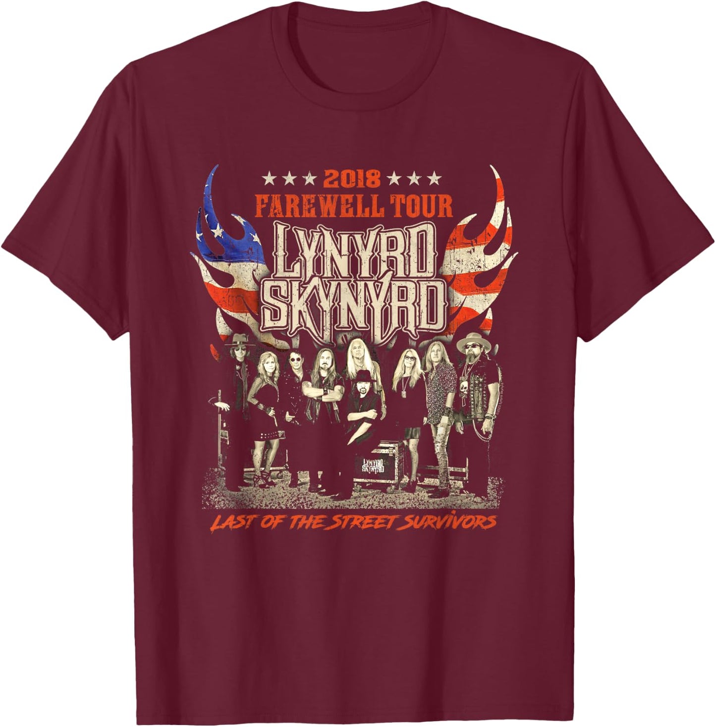 Lynyrd Skynyrd - Farewell Tour 2018 Last Of Street Survivors T-Shirt - T-Shirt | Maroon
