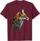 Fox Art Animal Lovers Motif Animal T-Shirt - T-Shirt | Maroon