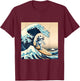 Wave Surfing Axolotl Love Funny Anime Lizard Salamander T-Shirt - T-Shirt | Maroon