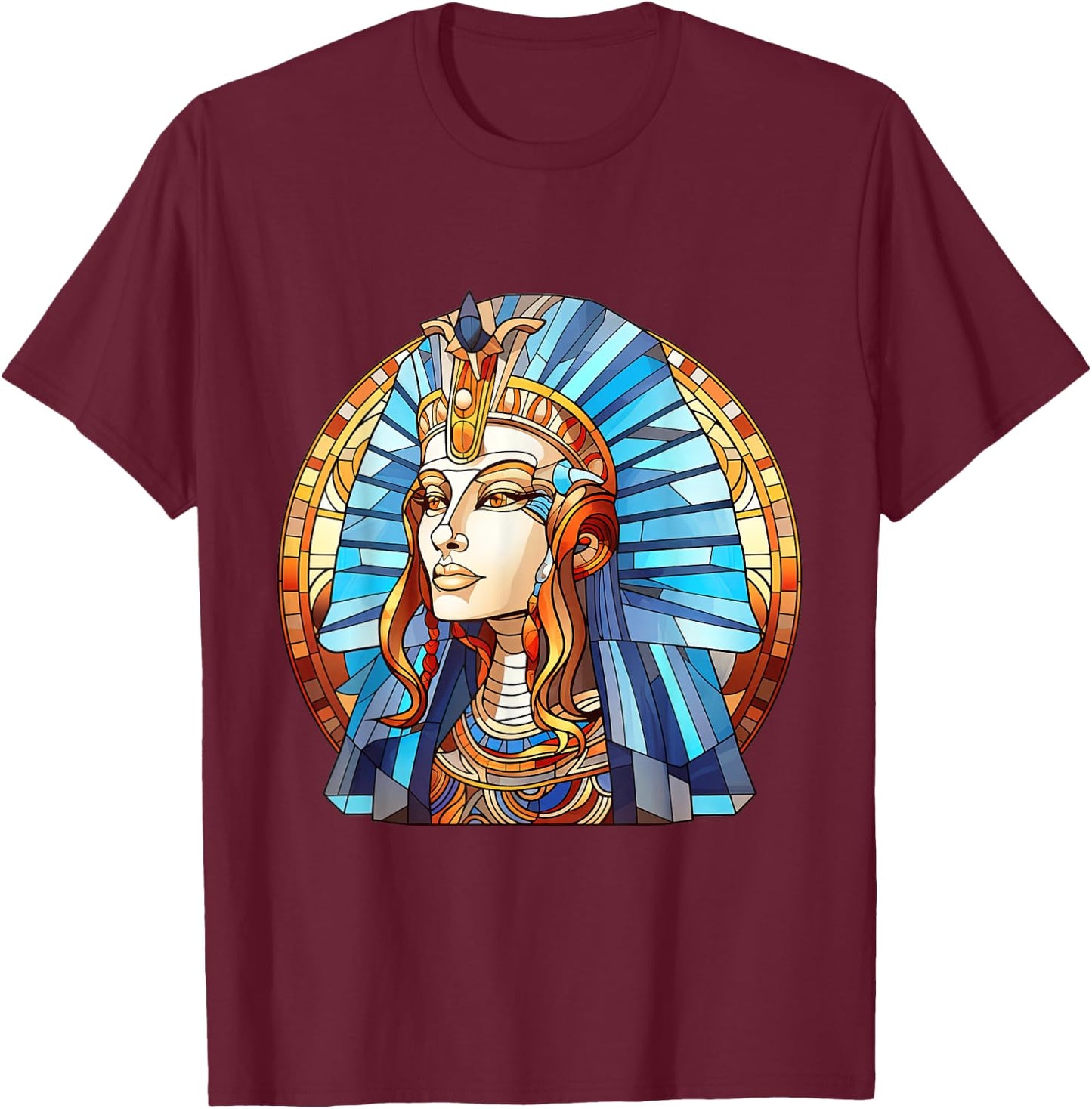 Hatshepsut Stained Glass T-Shirt - T-Shirt | Maroon